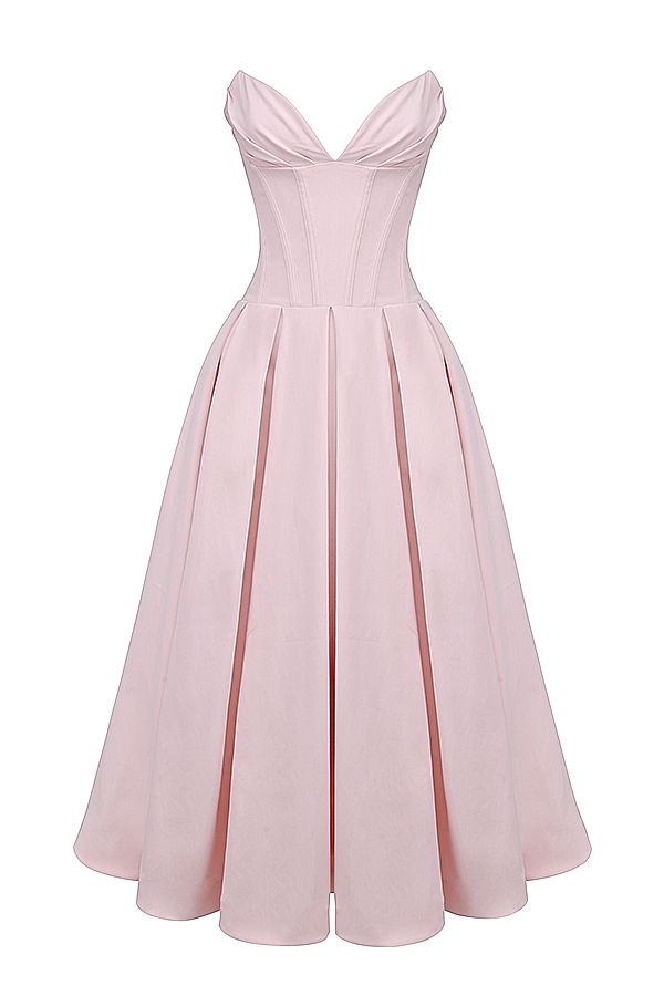 Lady  Ballerina Pink Strapless Midi Dress — image 10