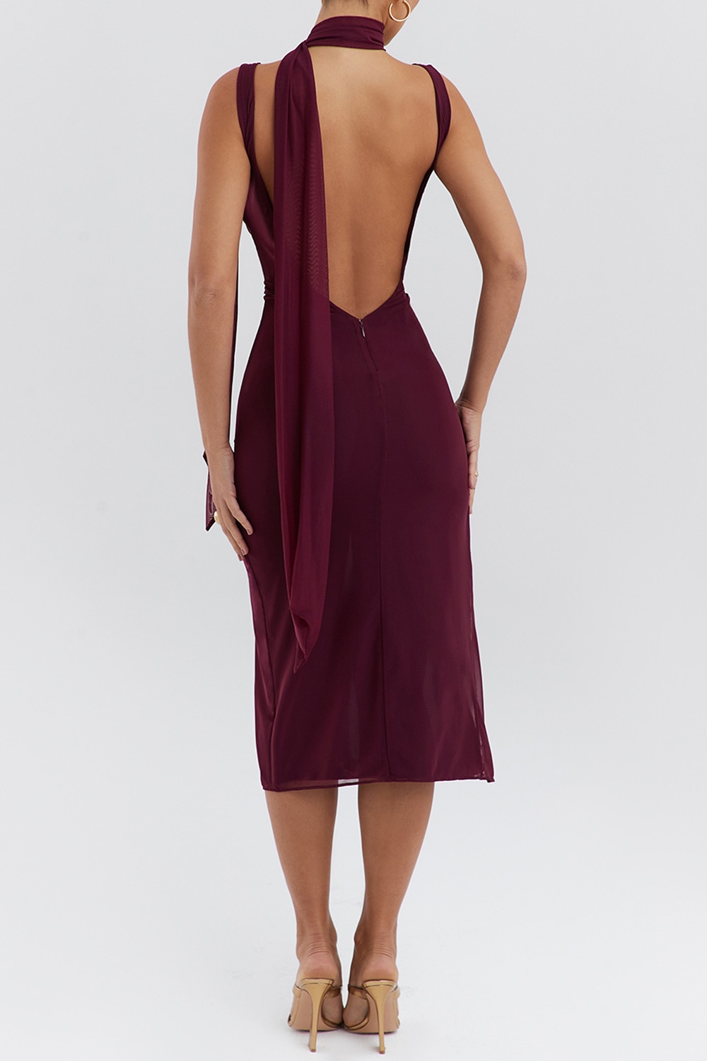 Mistress Rocks Black Cherry Flower Embellished Midi Dress - SALE — image 9