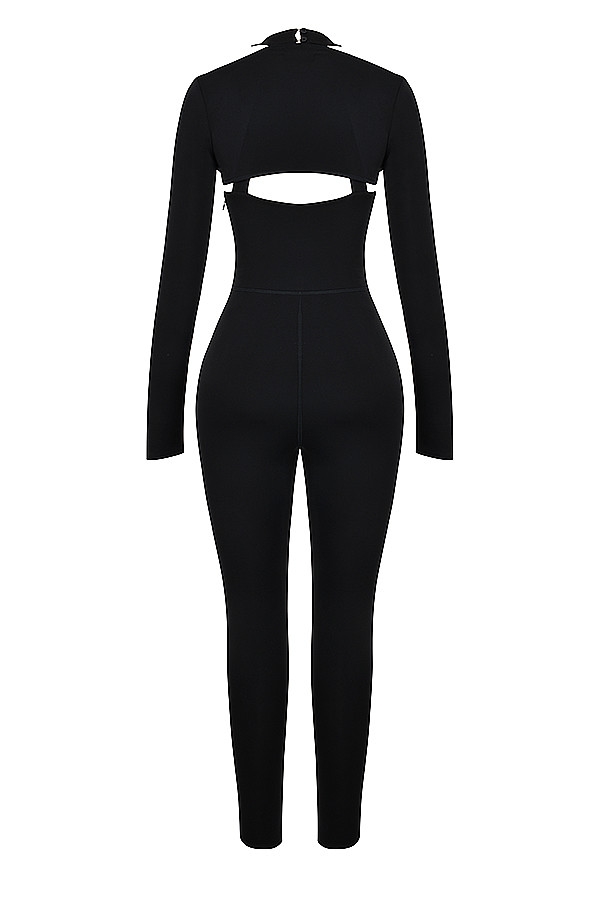 Mistress Rocks Black Lycra Jersey Jumpsuit With Shrug - SALE — image 10