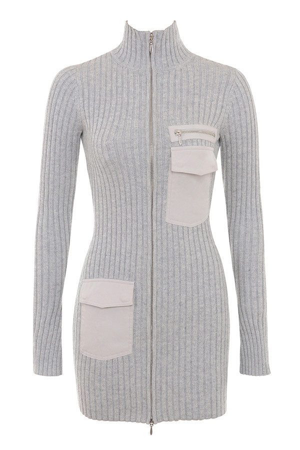 Mistress Rocks Grey Marl Rib Knit Mini Dress - SALE — image 8