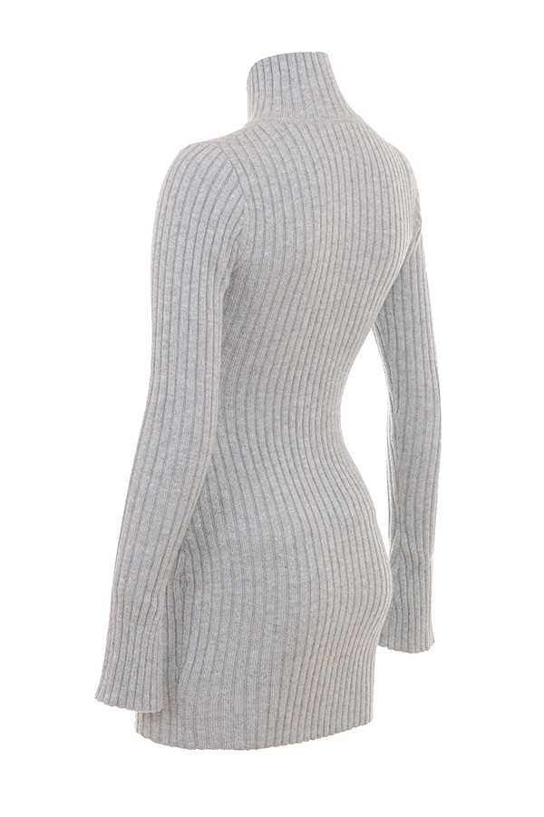 Mistress Rocks Grey Marl Rib Knit Mini Dress - SALE — image 9