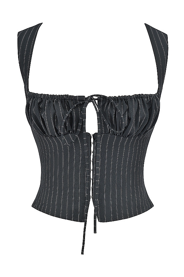 Mistress Rocks Black Pinstripe Top - SALE — image 13