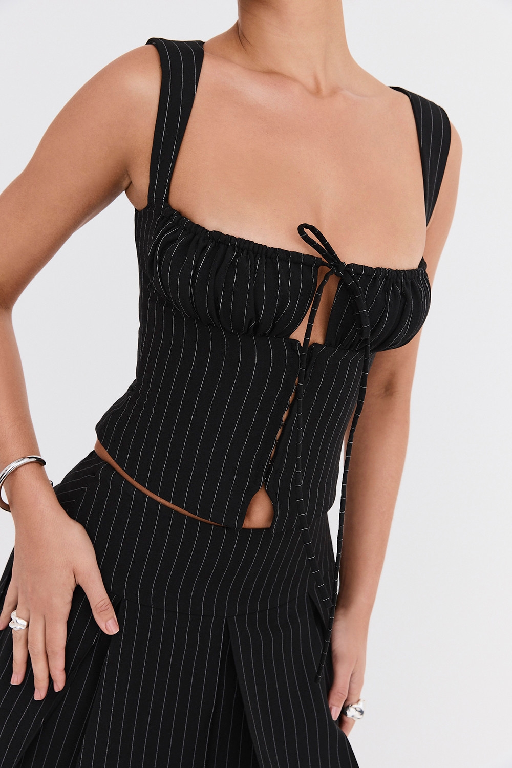 Mistress Rocks Black Pinstripe Top - SALE — image 7