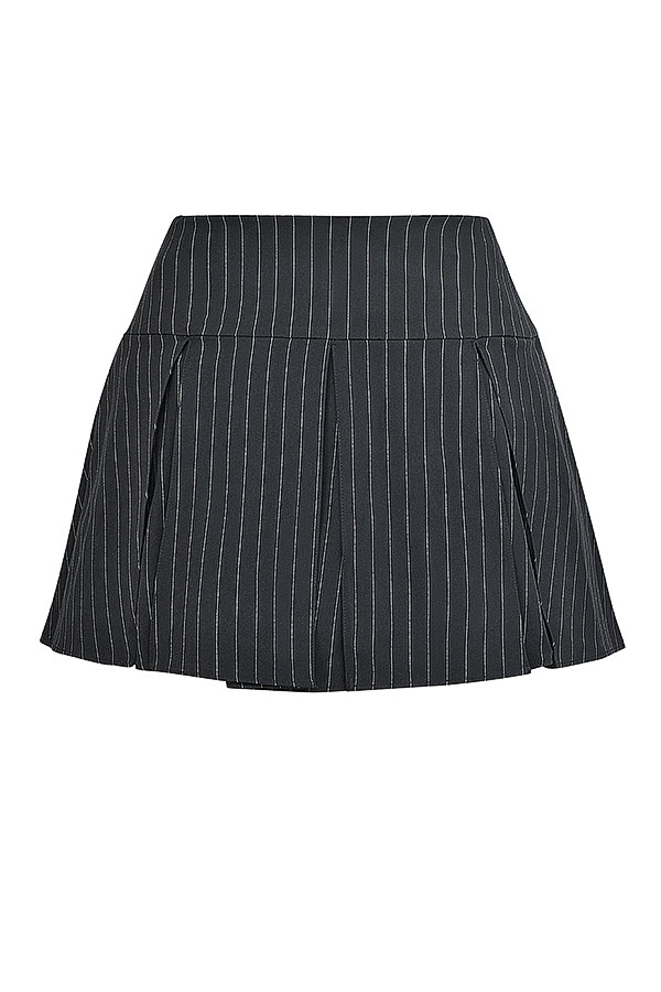 Mistress Rocks Black Pleated Pinstripe Mini Skirt - SALE — image 12