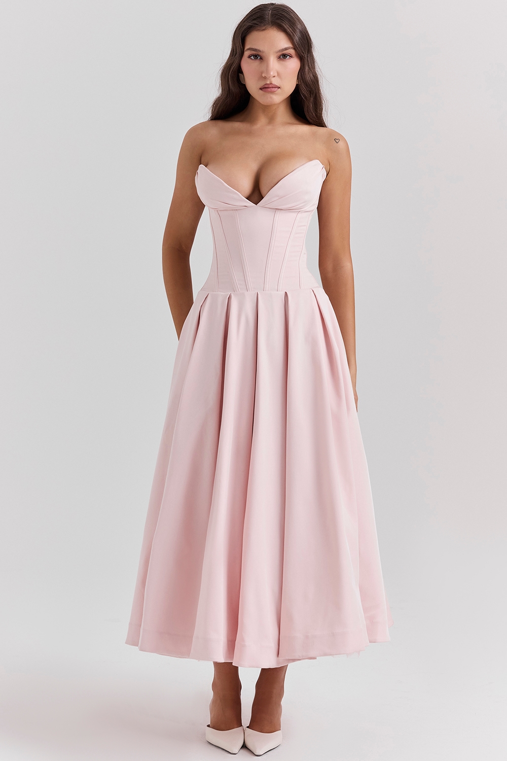 Lady  Ballerina Pink Strapless Midi Dress — image 1