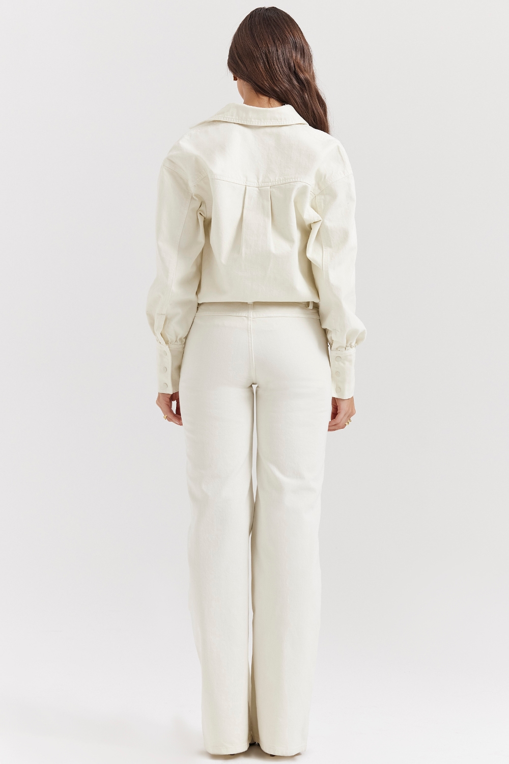 Marli  Ivory Wide Leg Flared Jeans — image 12