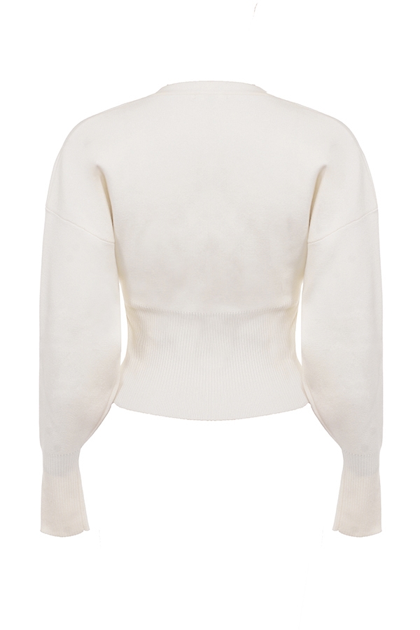 Noor  Off White Knitted Cardigan — image 14