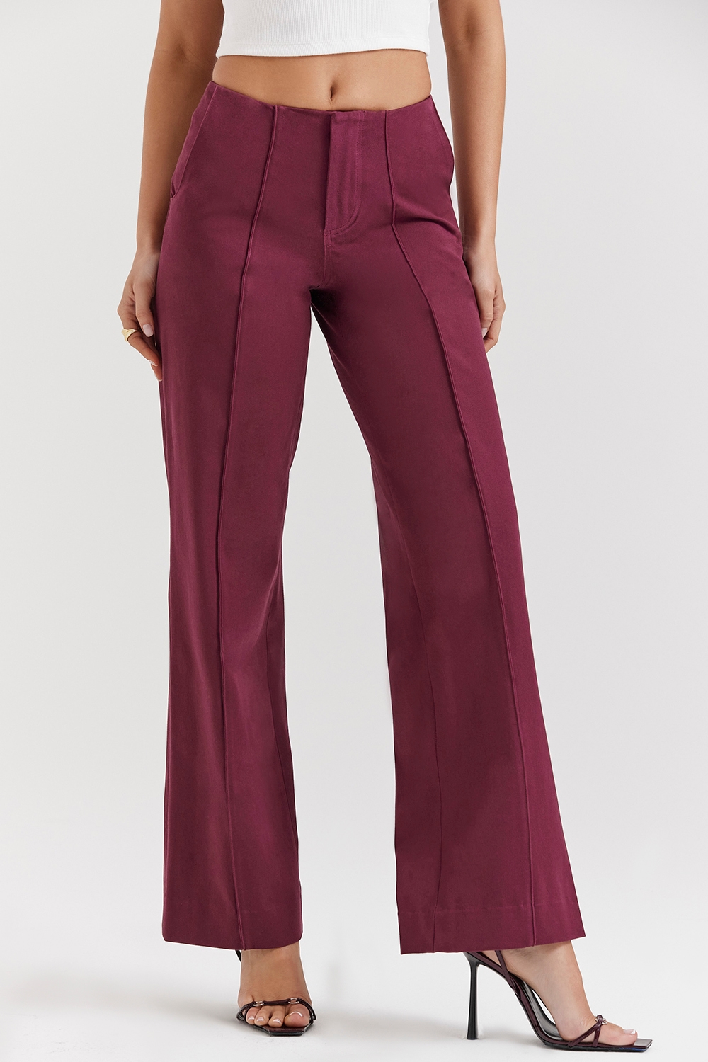 Rivi  Wine Straight Leg Trousers — image 9