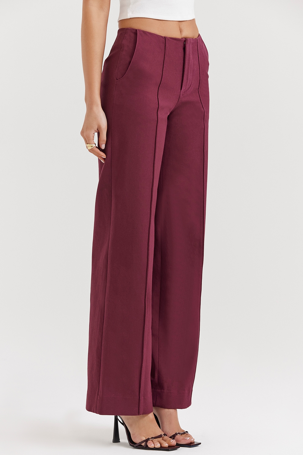 Rivi  Wine Straight Leg Trousers — image 10