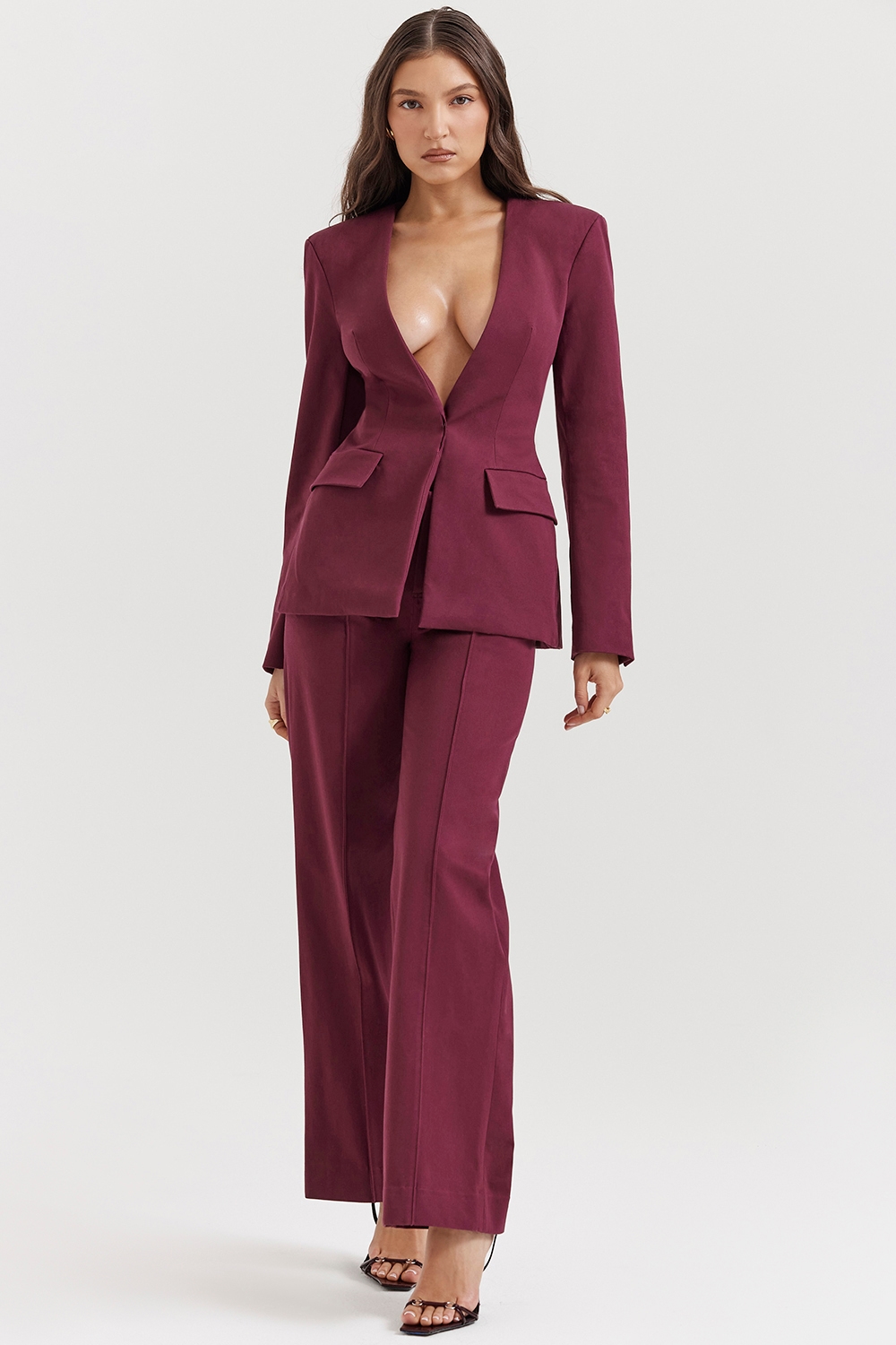 Rivi  Wine Straight Leg Trousers — image 5