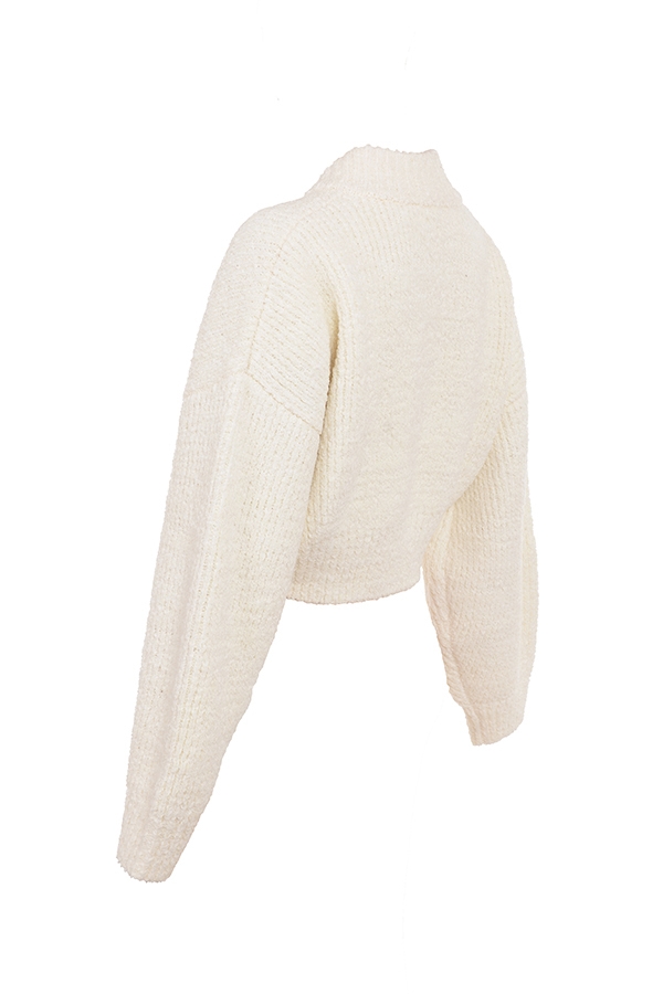 Salilah  Cream Chenille Blend Bomber Jacket — image 11