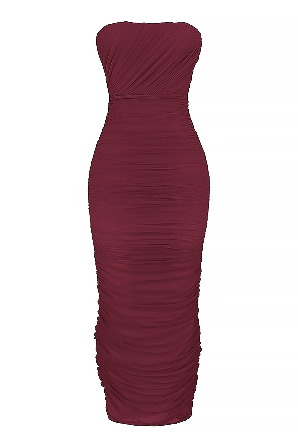 Sapphire  Wine Gathered Maxi Dress — image 8