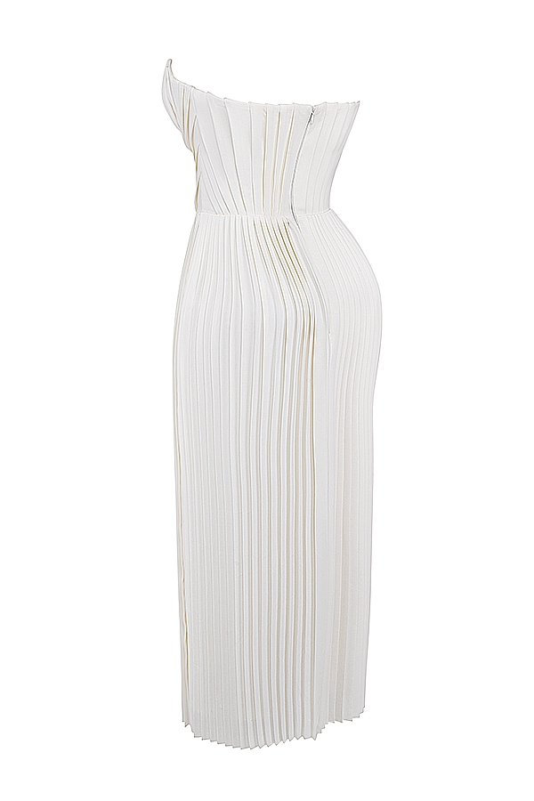 Amorata  Ivory Pleated Maxi Dress — image 14