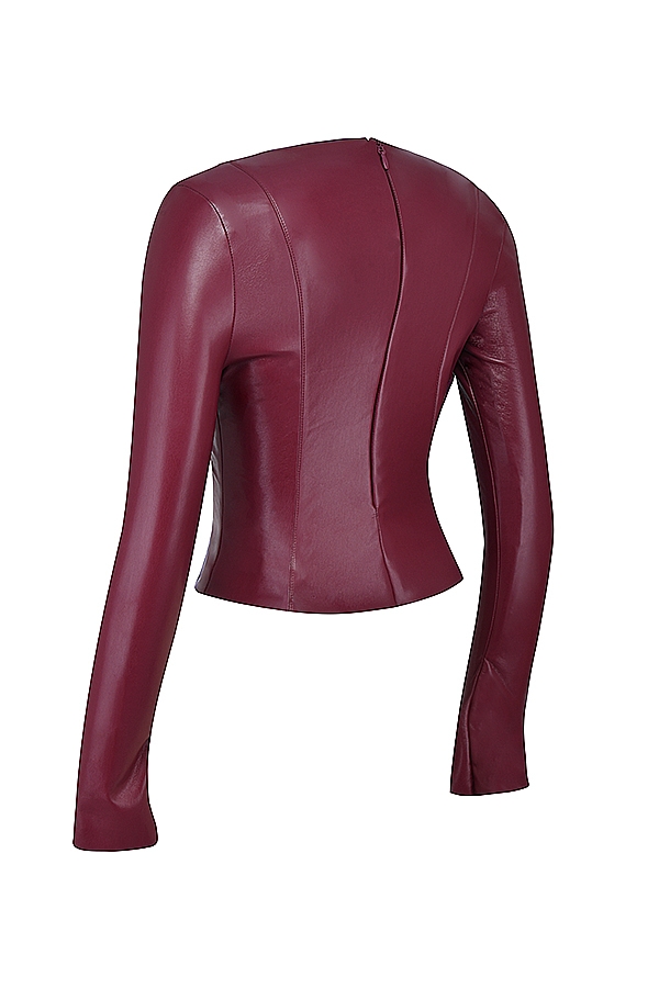 Mylah  Wine Vegan Leather Top — image 11