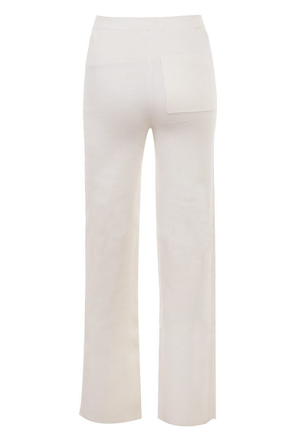Vanna  Off White Cotton Knitted Trousers — image 16