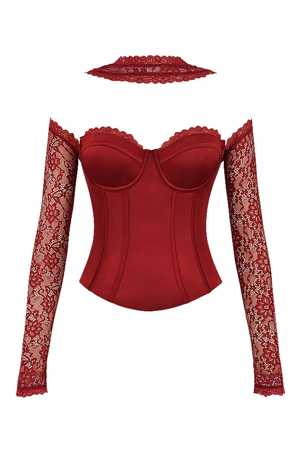 Mistress Rocks Cherry Satin & Lace Corset - SALE — image 11