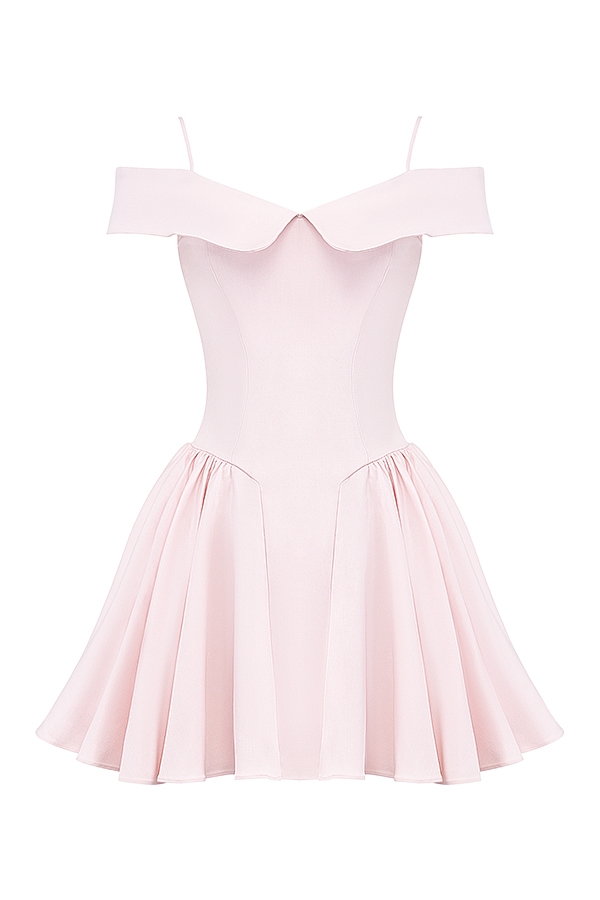 Elida  Ballerina Pink Off Shoulder Mini Dress — image 15