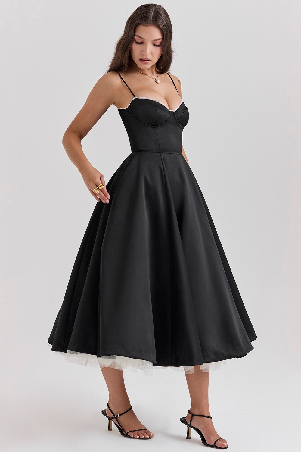 Mademoiselle  Black Tulle Midi Dress — image 7