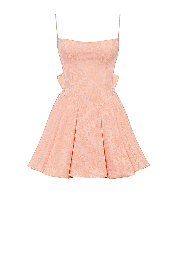 Rosalinda  Peach Jacquard Mini Bow Gown — image 12