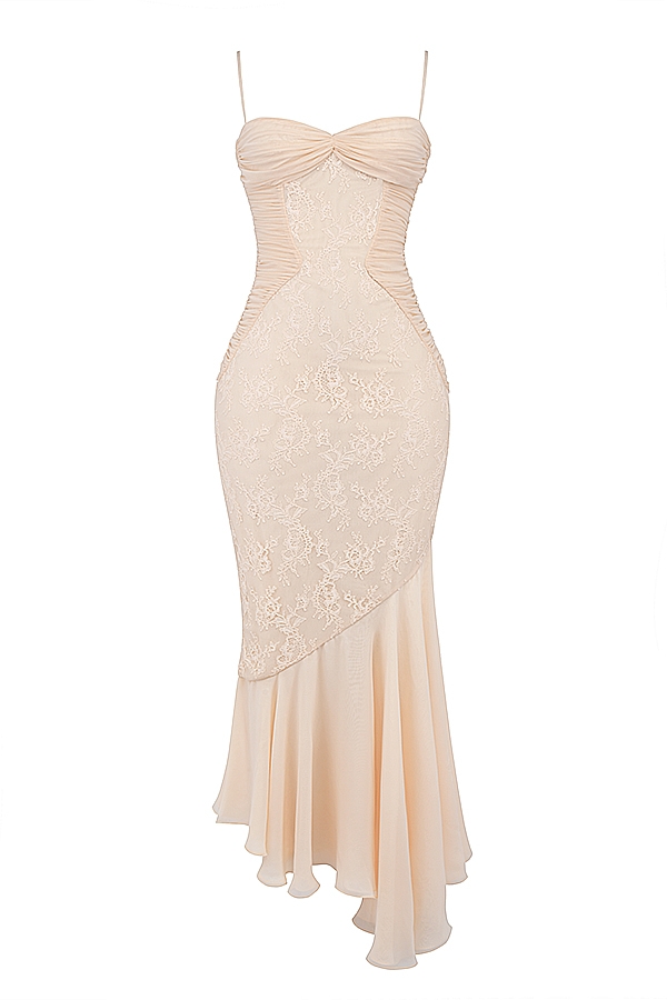 Felicia  Vanilla Chiffon & Lace Gown — image 12
