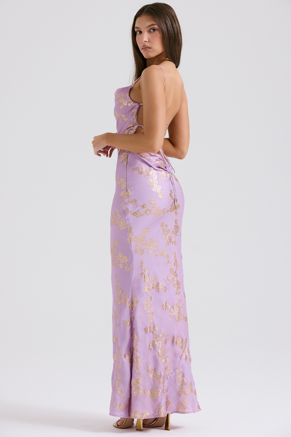 Capriana   Orchid Jacquard Satin Gown — image 6