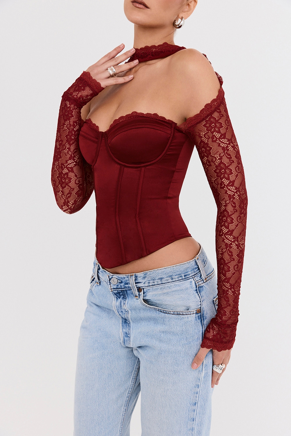 Mistress Rocks Cherry Satin & Lace Corset - SALE — image 7