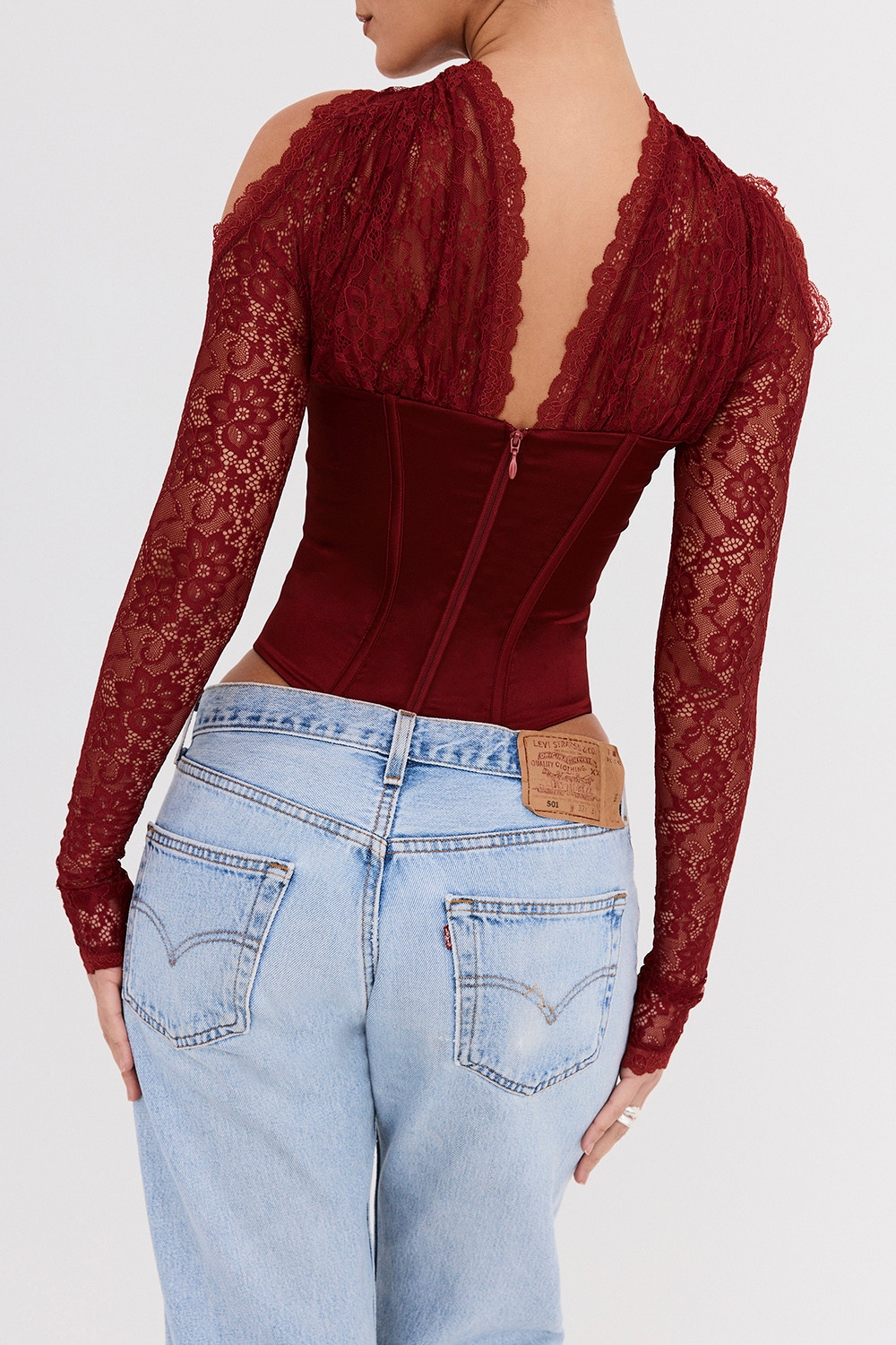Mistress Rocks Cherry Satin & Lace Corset - SALE — image 8