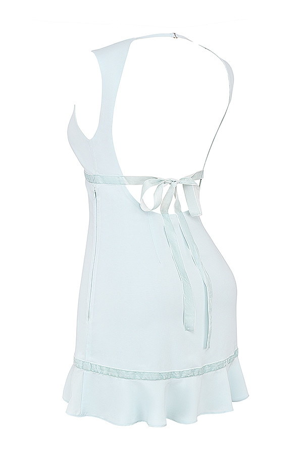 Mistress Rocks Baby Blue Asymmetric Ruffle Mini Dress - SALE — image 12