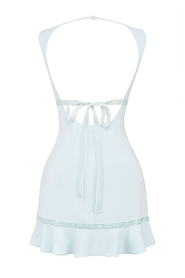 Mistress Rocks Baby Blue Asymmetric Ruffle Mini Dress - SALE — image 13