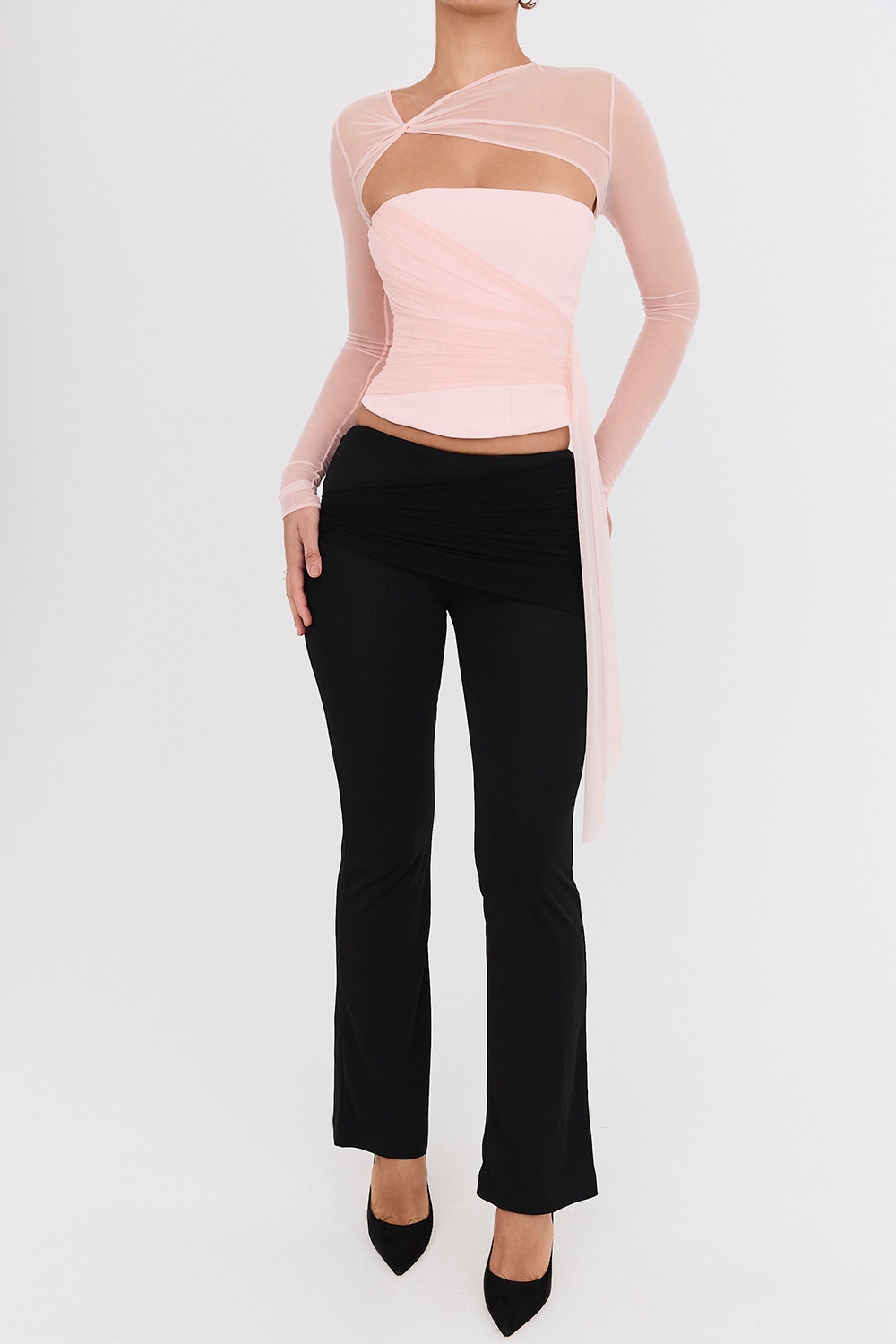 Mistress Rocks Black Draped Panel Trousers - SALE — image 3
