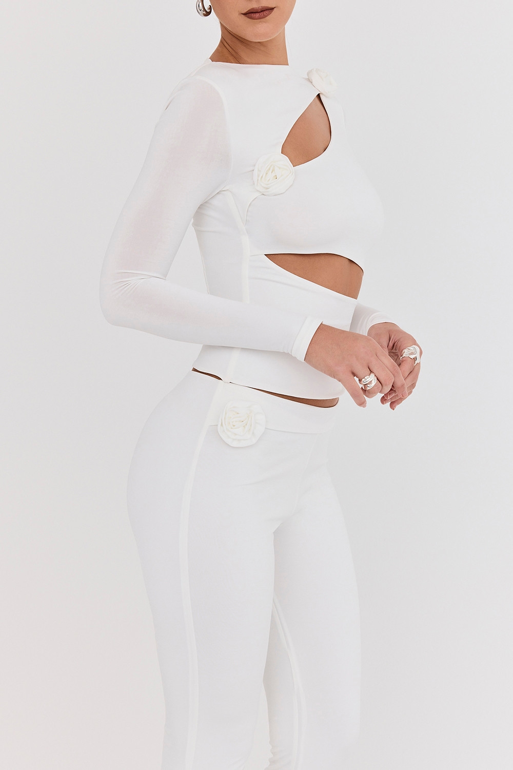 Mistress Rocks Ivory Flower Embellished Top - SALE — image 8