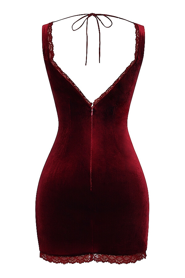 Mistress Rocks Wine Velvet Mini Dress - SALE — image 14