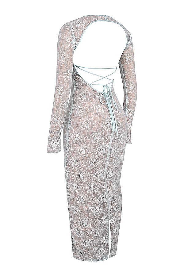 Mistress Rocks Baby Blue Lace Maxi Dress - SALE — image 13