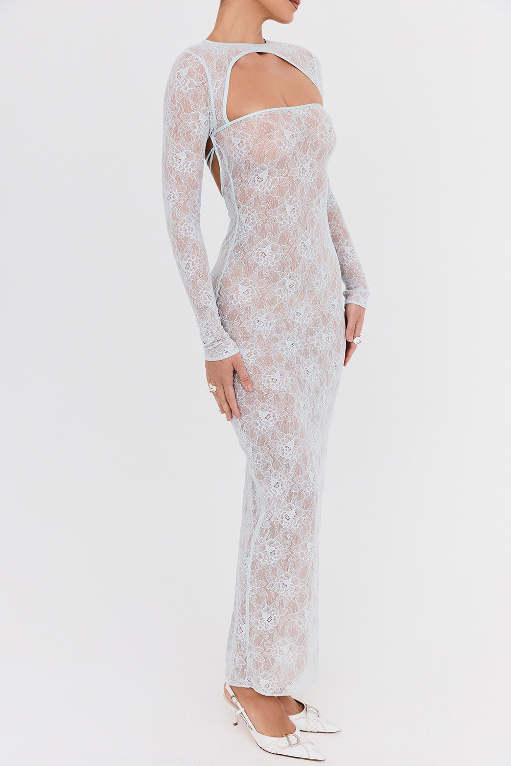 Mistress Rocks Baby Blue Lace Maxi Dress - SALE — image 6