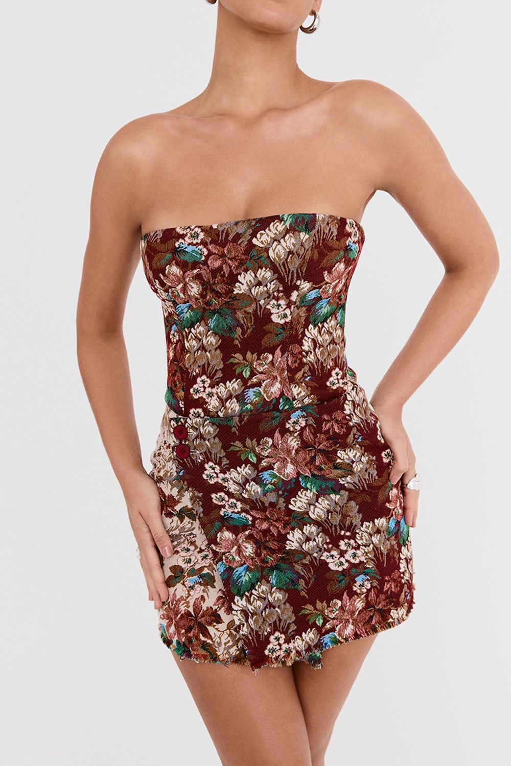 Mistress Rocks Tapestry Jacquard Wrap Front Mini Skirt - SALE