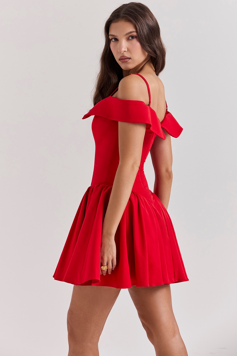 Elida  Scarlet Off Shoulder Mini Dress — image 8