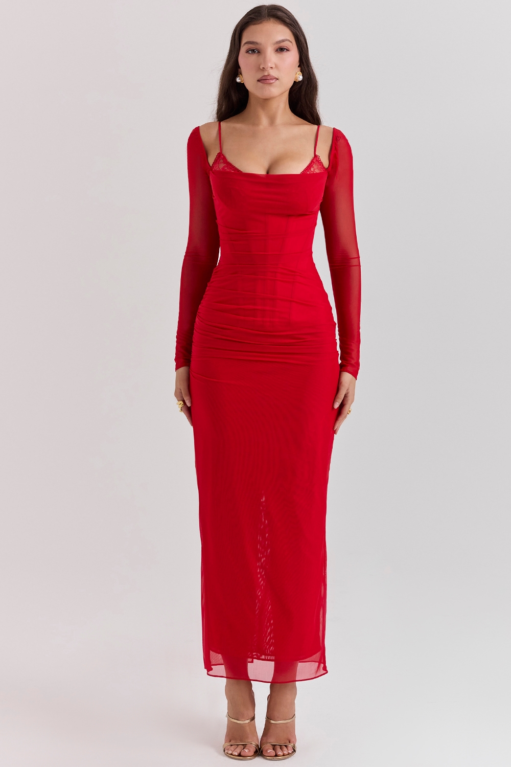 Katarina  Scarlet Long Sleeve Maxi Dress — image 3