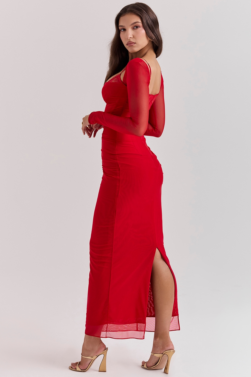 Katarina  Scarlet Long Sleeve Maxi Dress — image 9