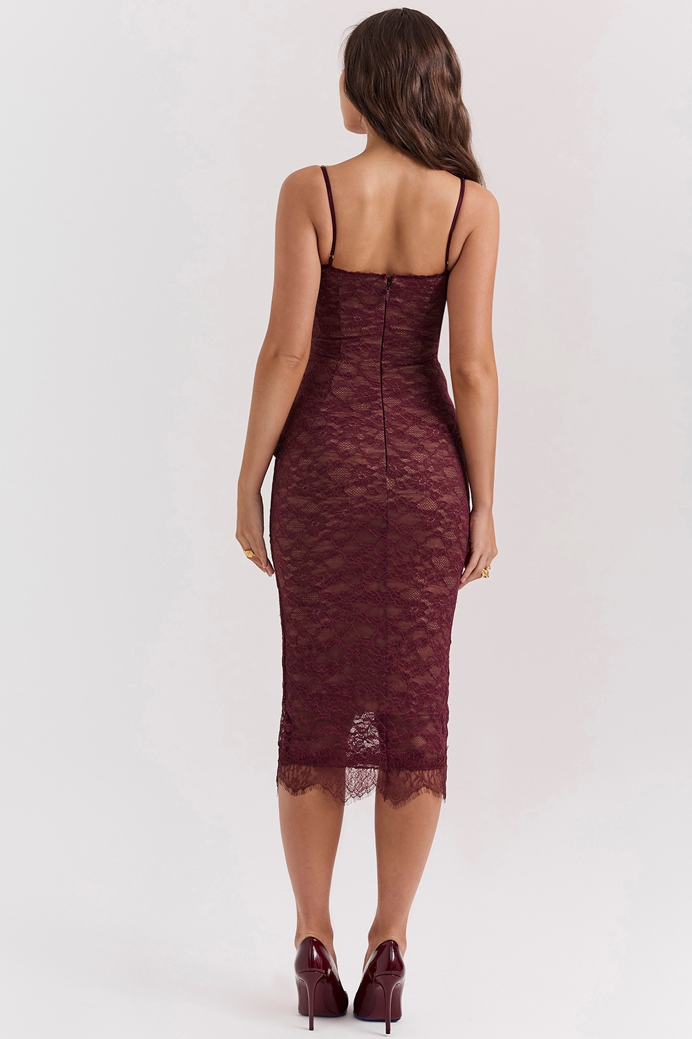Melina  Mulberry Lace Midi Dress — image 9