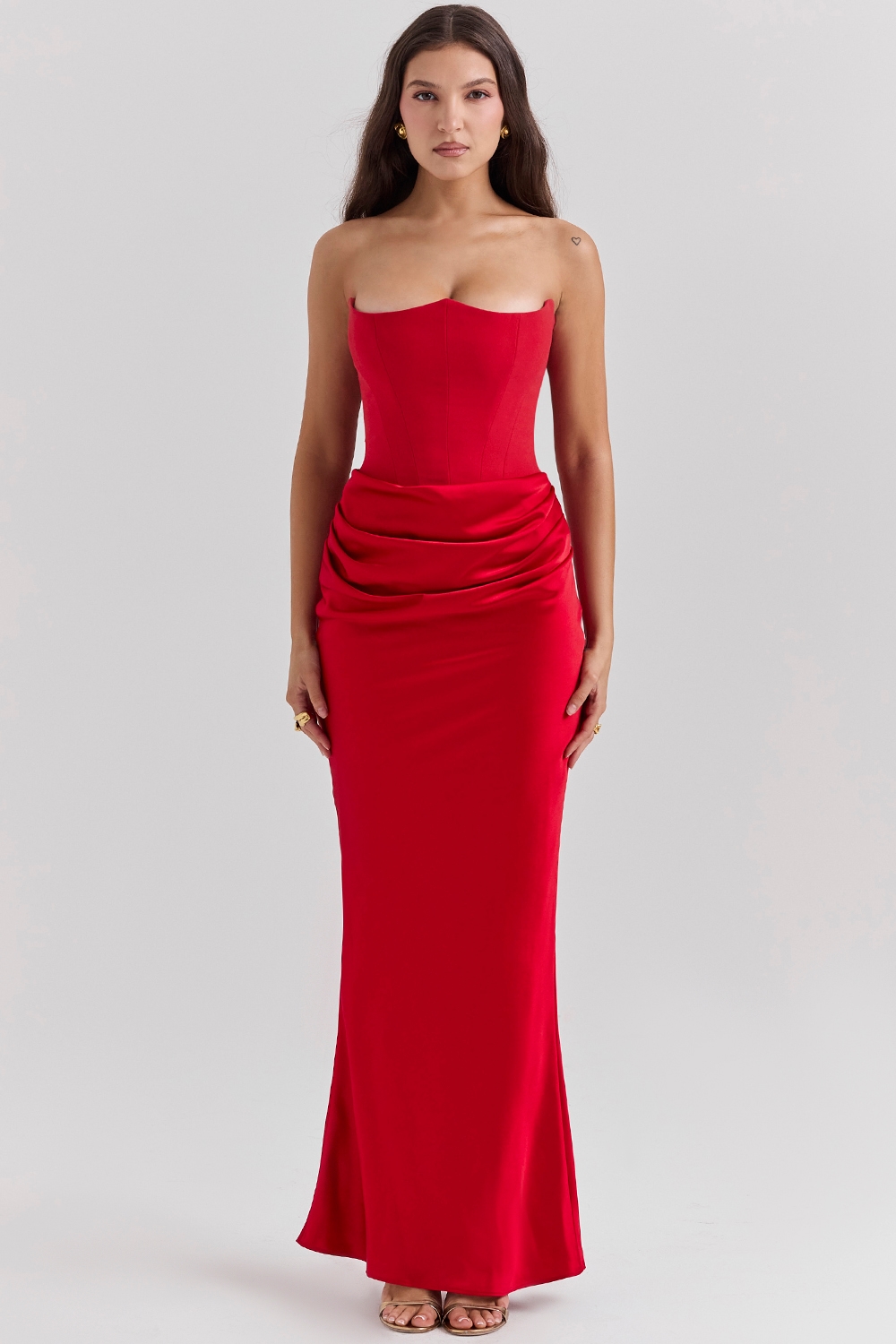 Persephone  Scarlet Strapless Corset Maxi Dress — image 3