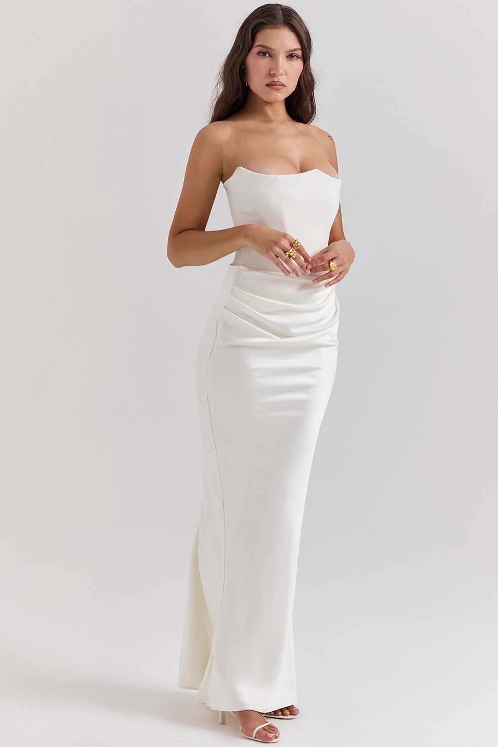 Persephone  Ivory Strapless Corset Dress — image 7