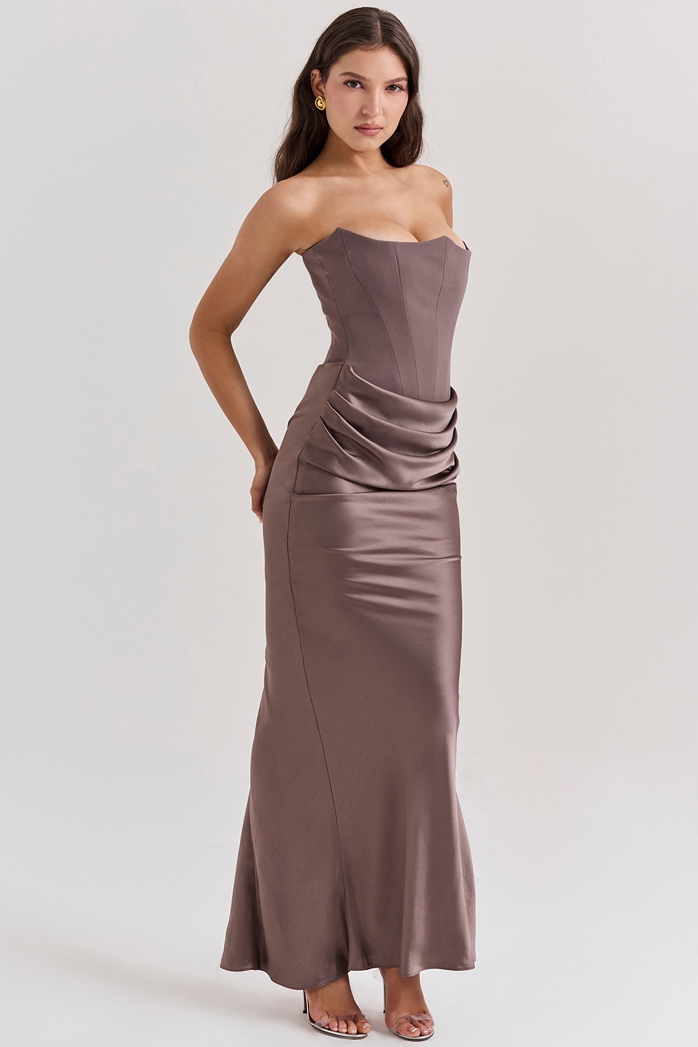Persephone  Smoke Strapless Corset Maxi Dress — image 5
