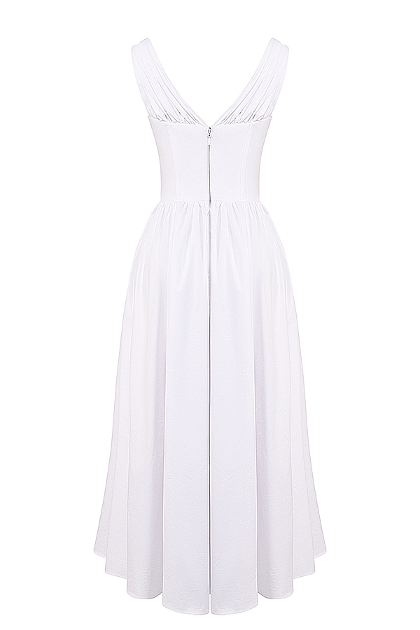 Emmelina  White Cotton Corset Sundress — image 17