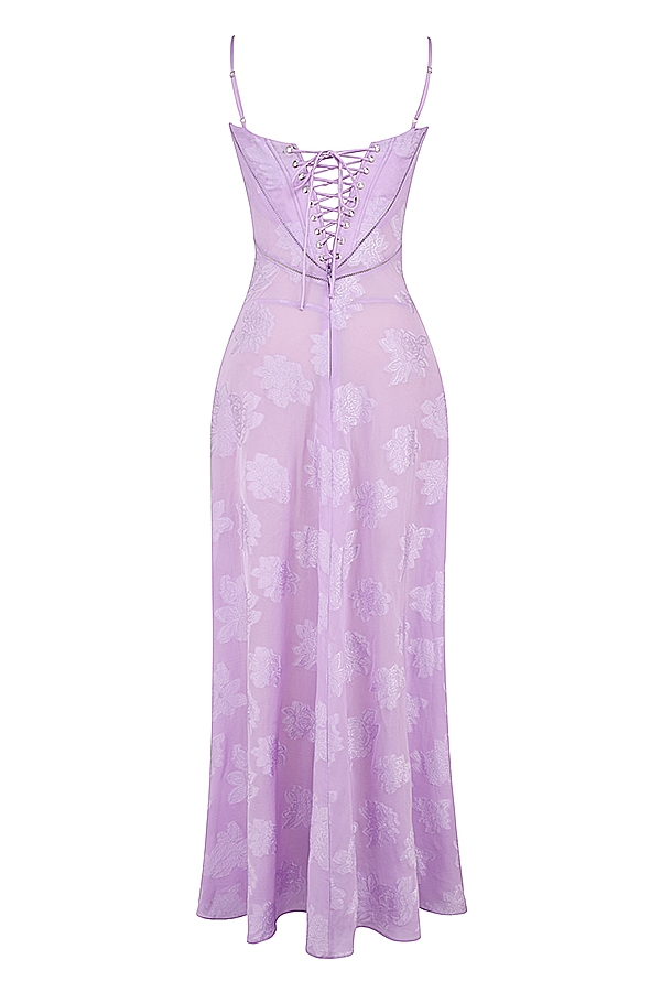 Seren  Orchid Floral Lace Back Maxi Dress — image 15