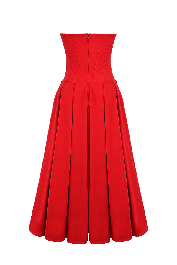Lady  Scarlet Strapless Midi Dress — image 9