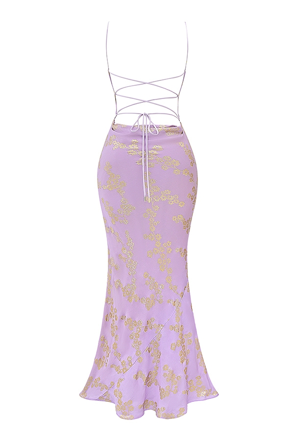 Capriana   Orchid Jacquard Satin Gown — image 13