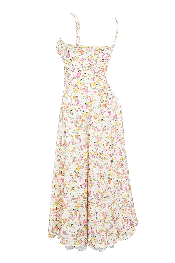 Rosalee  Ivory Meadow Print Cotton Bustier Sundress — image 15