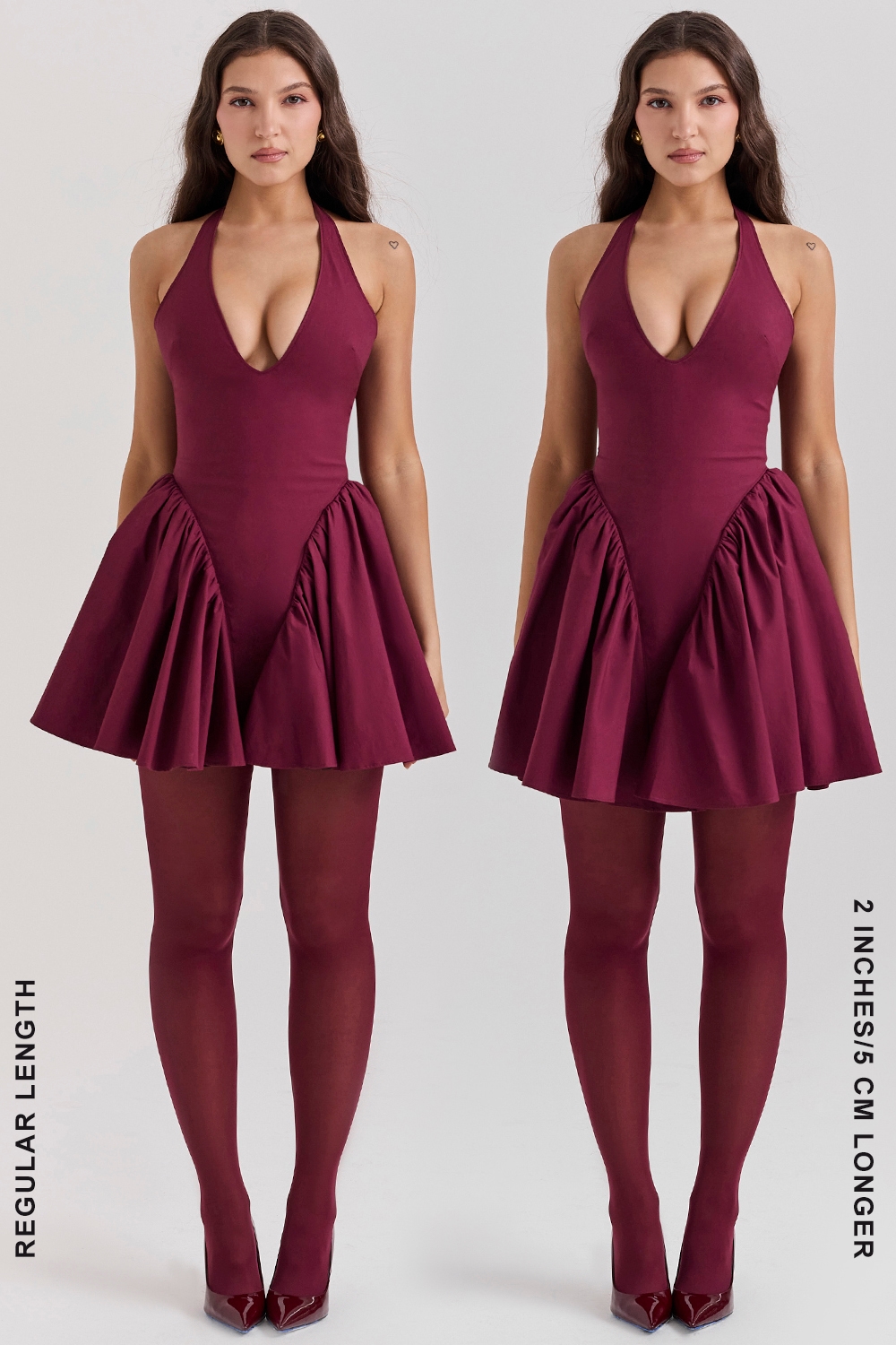 Valentia  Wine Halter Mini Dress — image 11