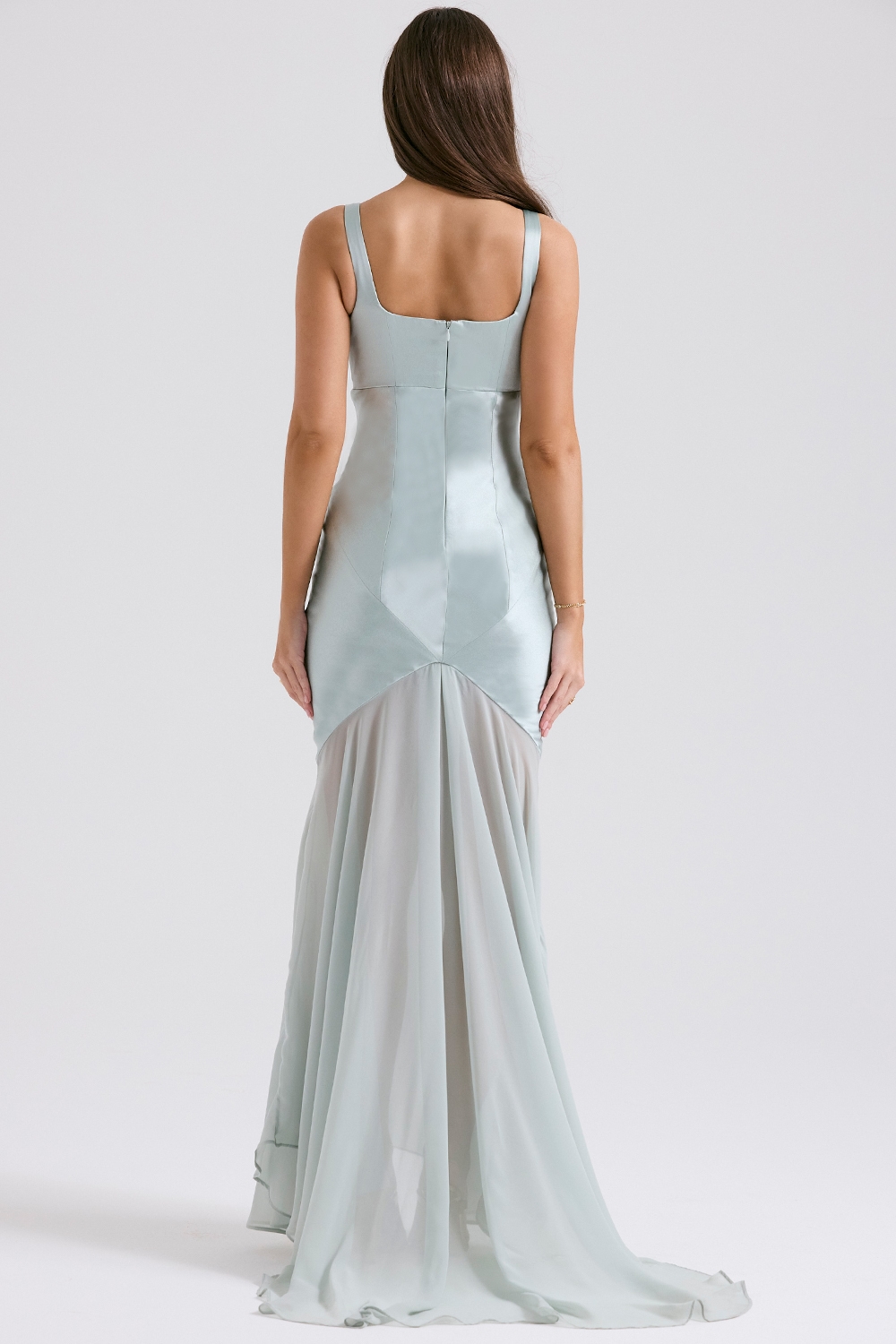 Vittoria  Pistachio Chiffon Floor Length Gown — image 9