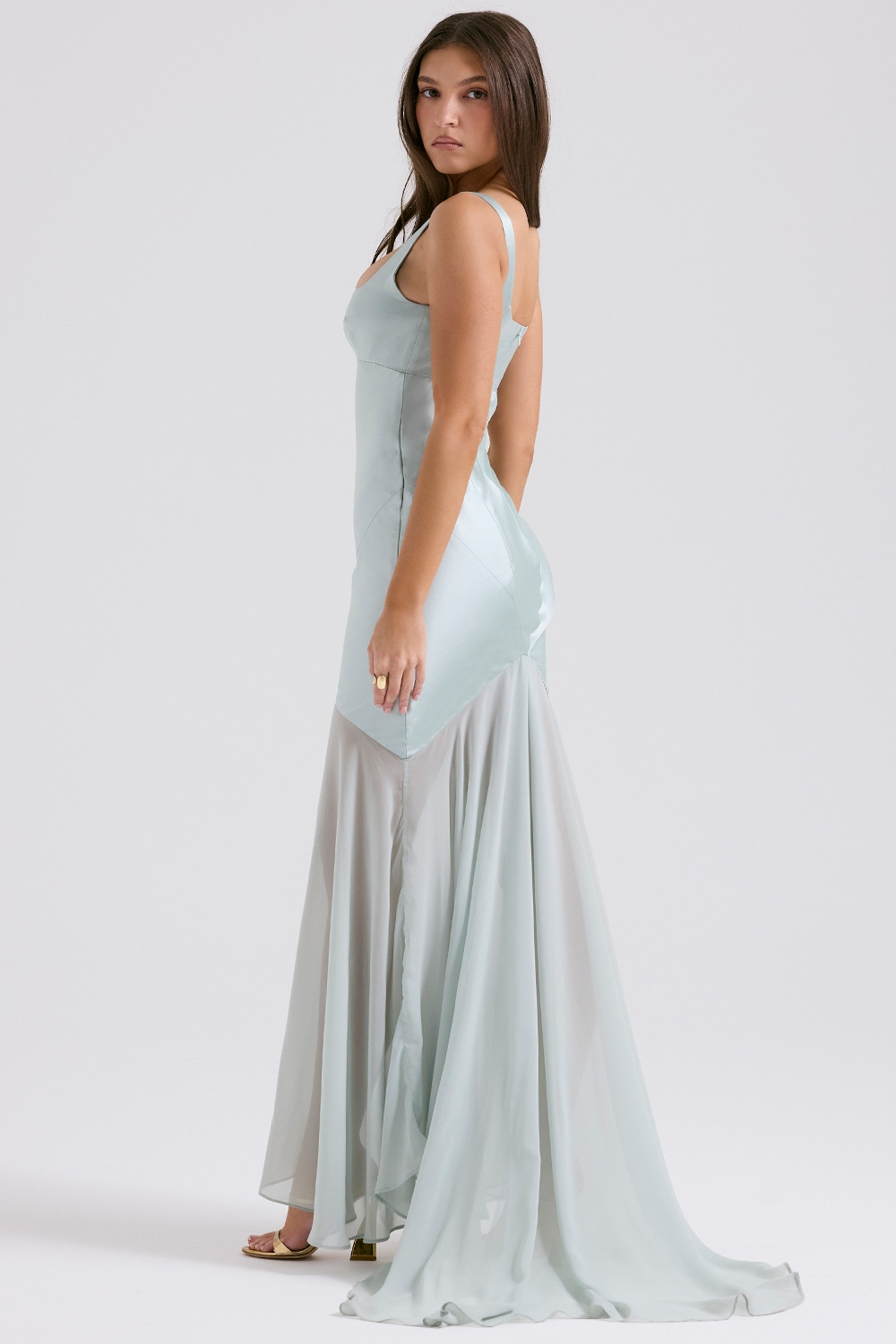 Vittoria  Pistachio Chiffon Floor Length Gown — image 8